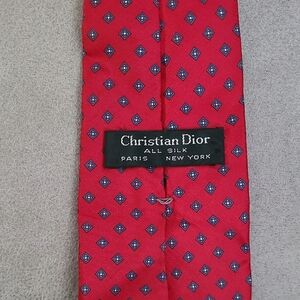 Dior‎ Red Patterned Silk Tie